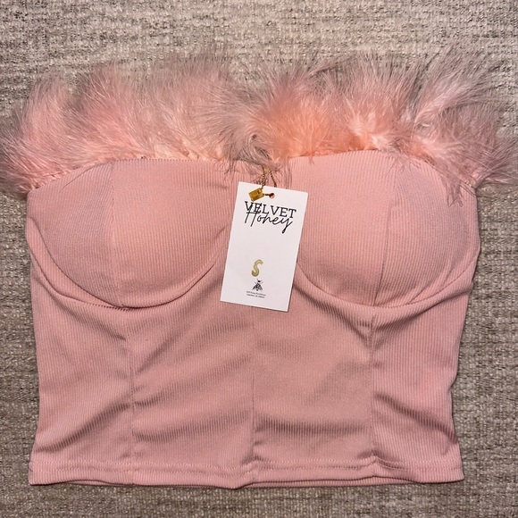 Strapless feather corset - Picture 2 of 4